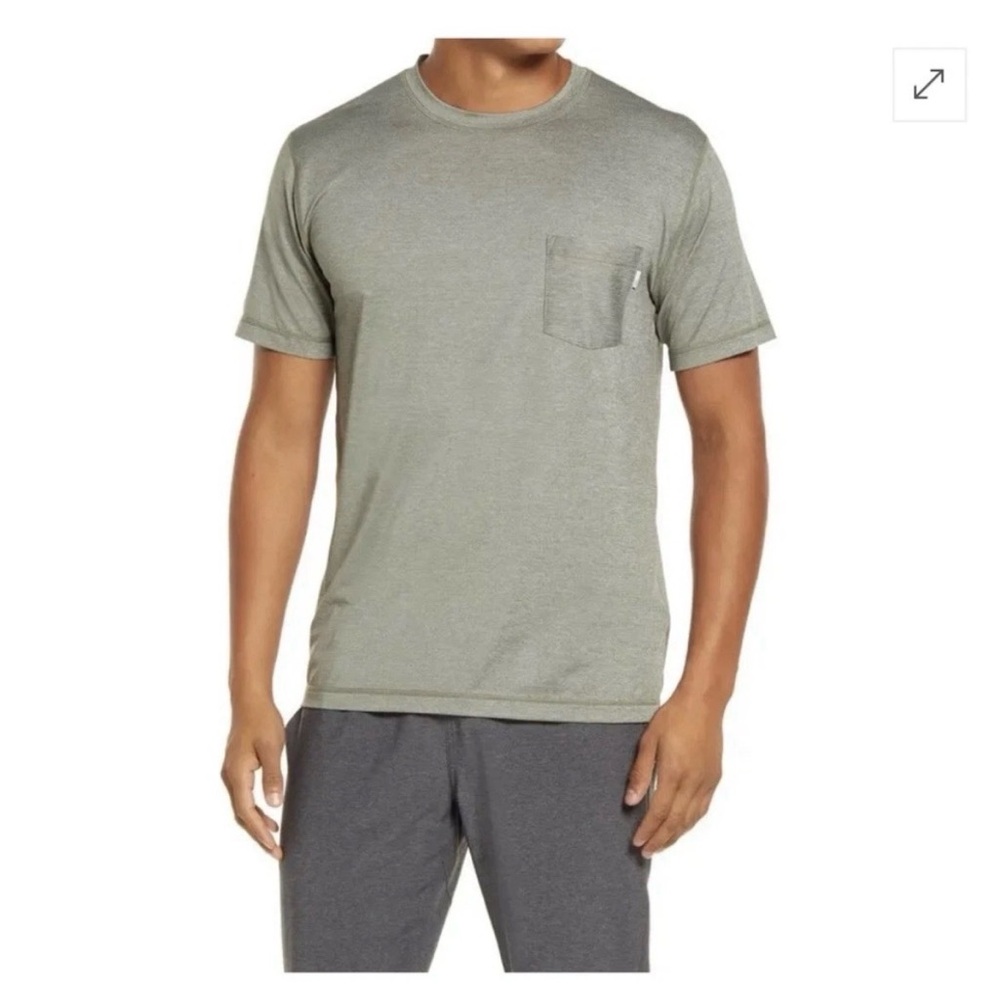 Men's Vuori Pocket Crew Neck T-Shirt - Olive Green Size Small